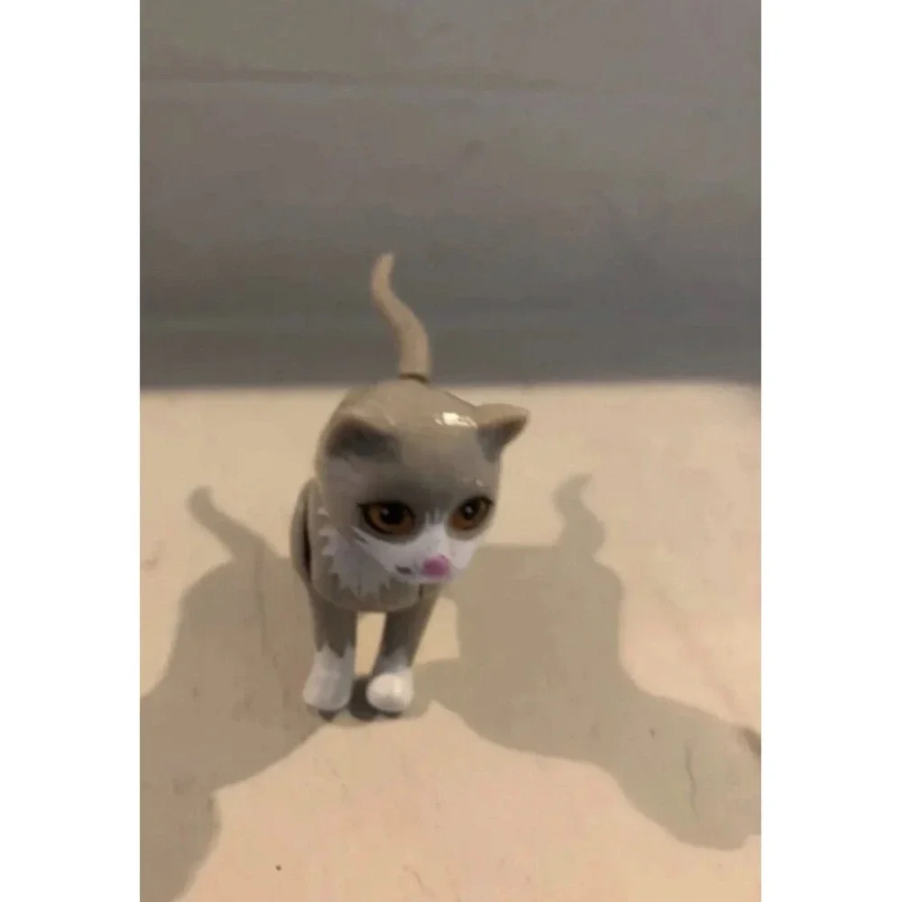 Vintage 1995 Mattel Barbie Gray Cat Kitty Pet Posable Bobble Head Play Toy Pet